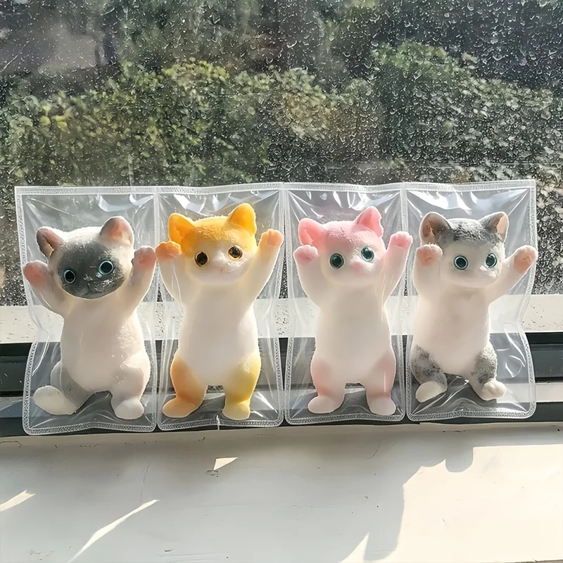 1/2 Piece Set with Random Colors, Soft Cute Cat-Shaped Stress Relief Toy, Soft Material Children's Toy, Pet Decoration, Holiday Gift