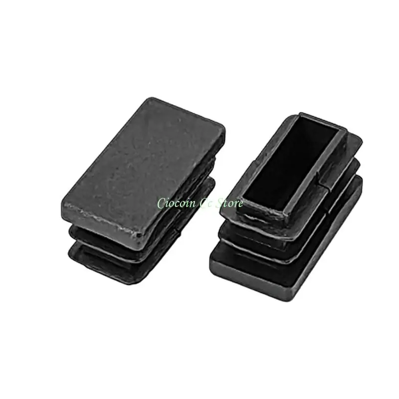 X90F 12Pcs Black Plastic Rectangle Blanking End Caps Tube Pipe Insert Plug Furniture Leg Tube Insertion Plug Enduring
