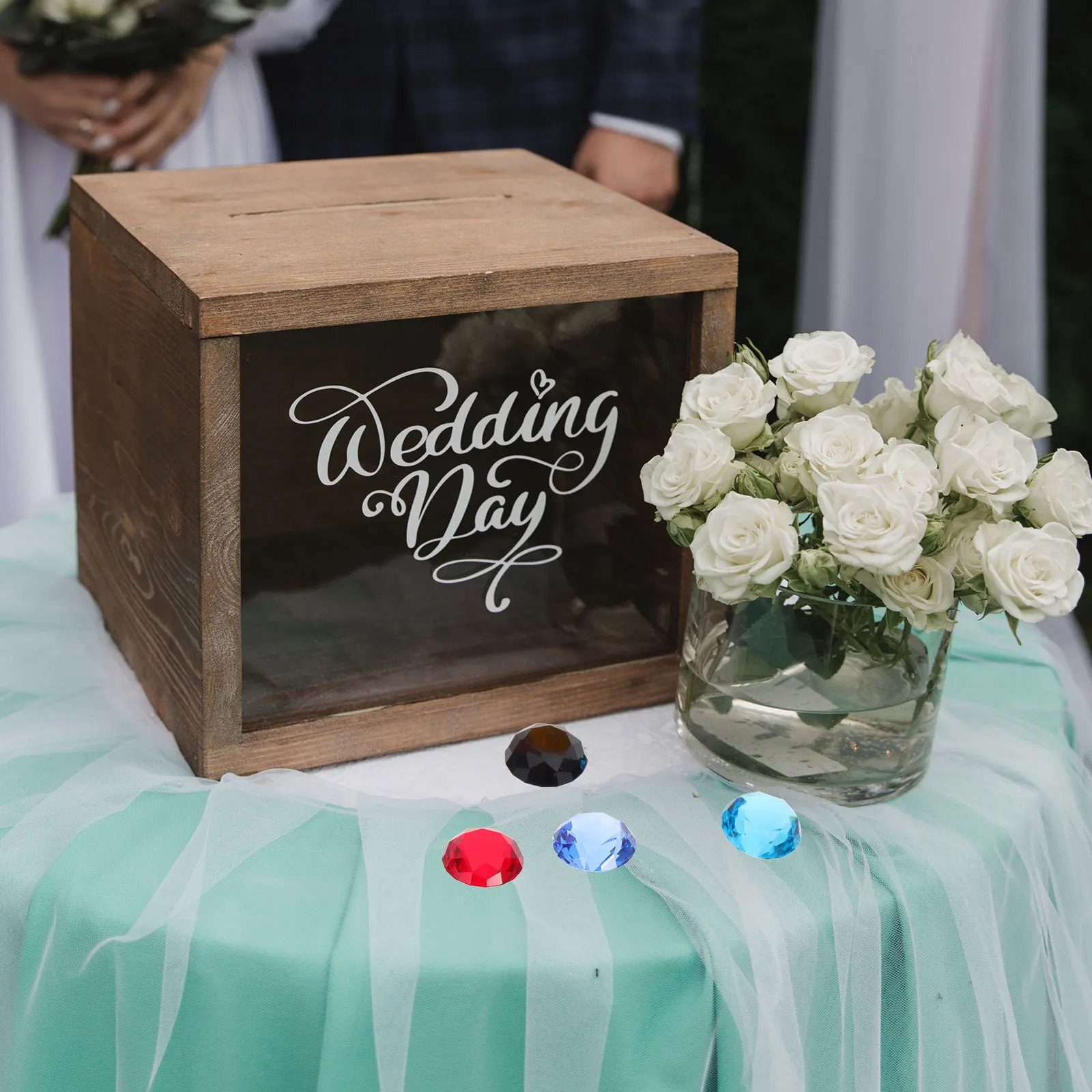 

12Pcs Glass Diamond Gems Clear Shiny Faux Crystals for Home Decor Christmas Party Favors Treasure Hunt Theme Event Decorations