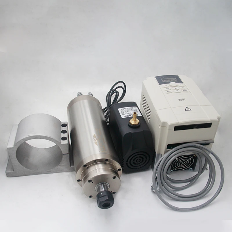 LY CNC Router Spindel Motor Kit ER11 ER16 VFD 1.5KW 2.2KW 4.5KW Voor DIY Frezen Graveermachine 65/80/100mm Klem Waterpomp