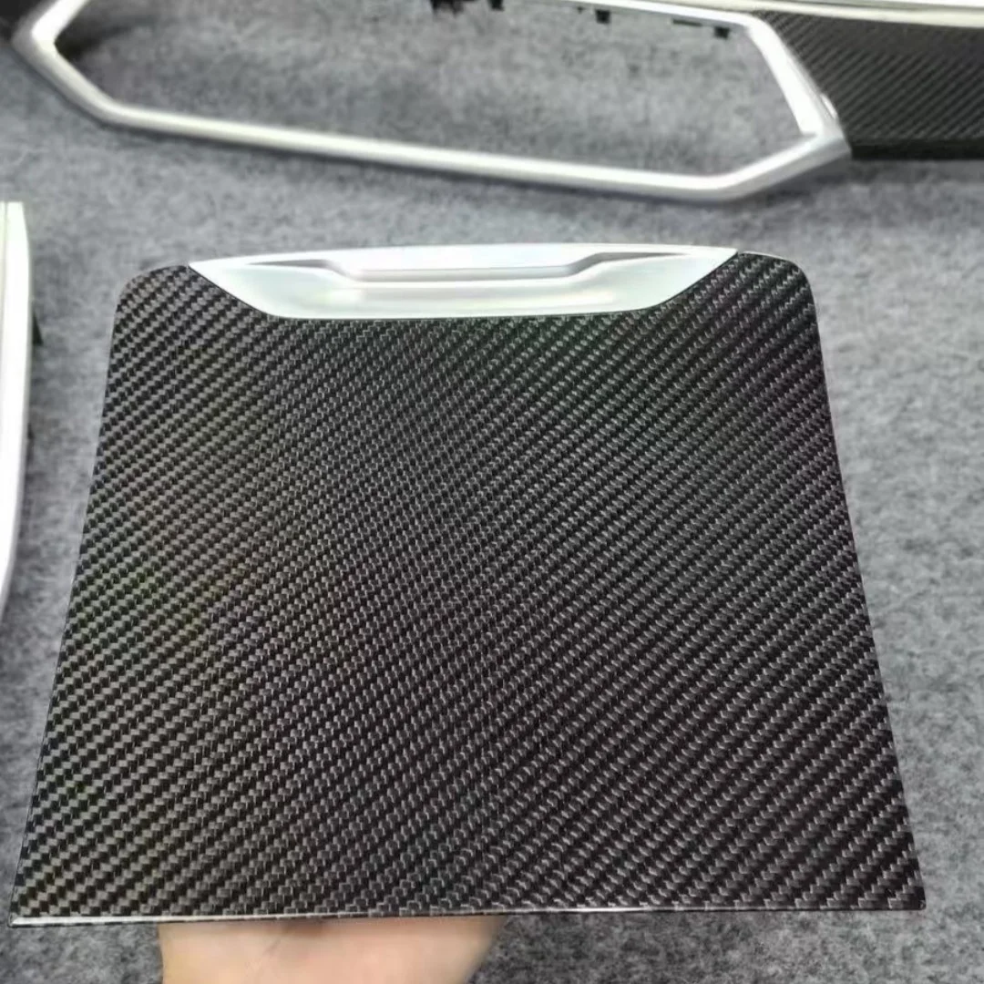 8Pcs LHD For  X5 G05 X7 G07 X6 G06 Real Carbon Fiber Car Interior Dashboard Panel Center Console Gear Shift Trim Replacement