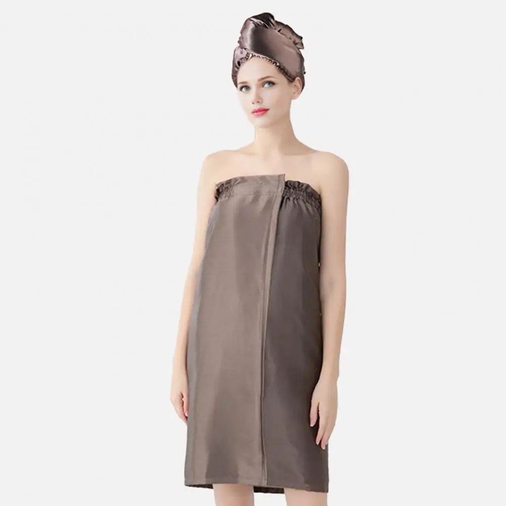 Microfiber Strapless Bathrobe Skirt for Women, Imitation Silk Satin Bath Wrap,Bath Wrap Comfortable Spa Robe