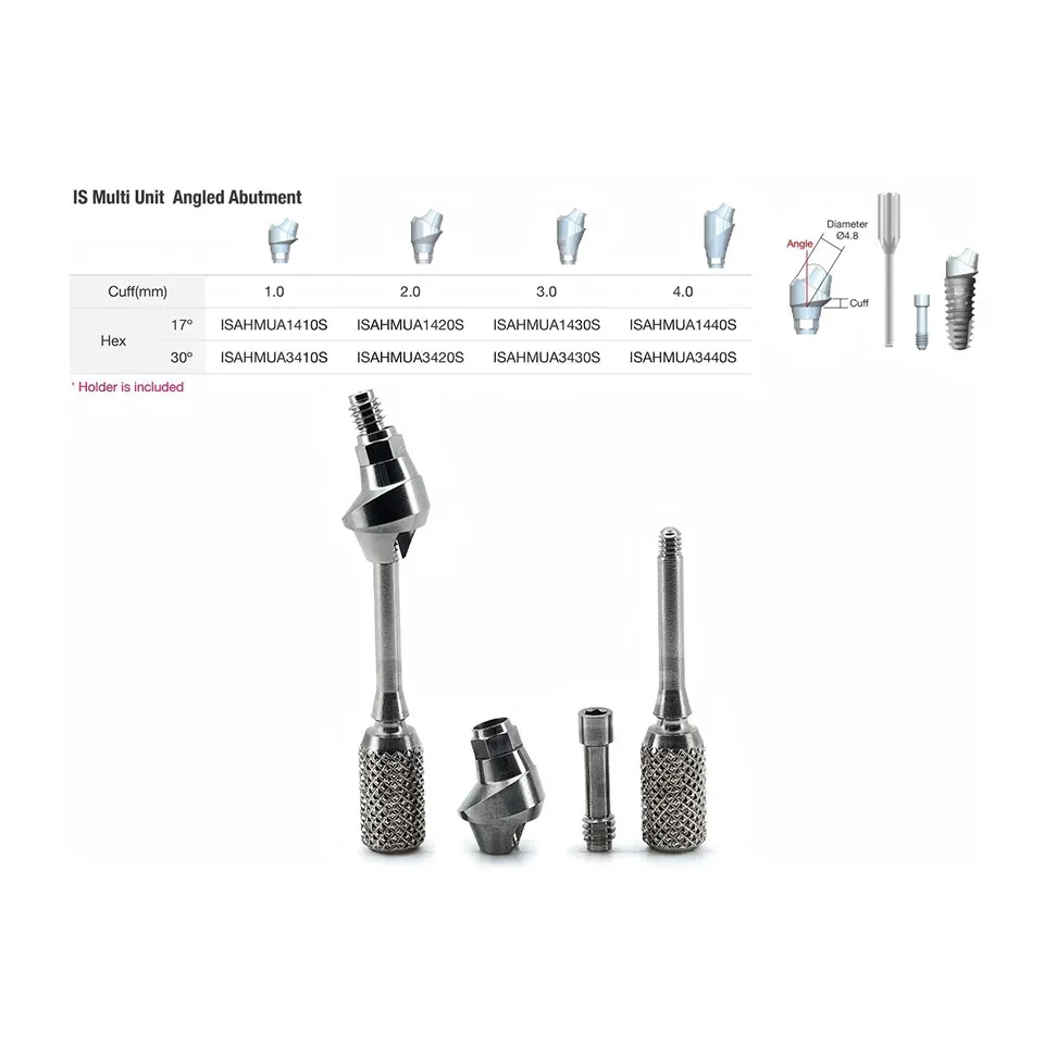 10Pcs Dental Multi Unit Angled Abutment Fits Neo Biotech Implant Fixture Screw-Retained Bridge Prosthetics Carrier Supplies Tool