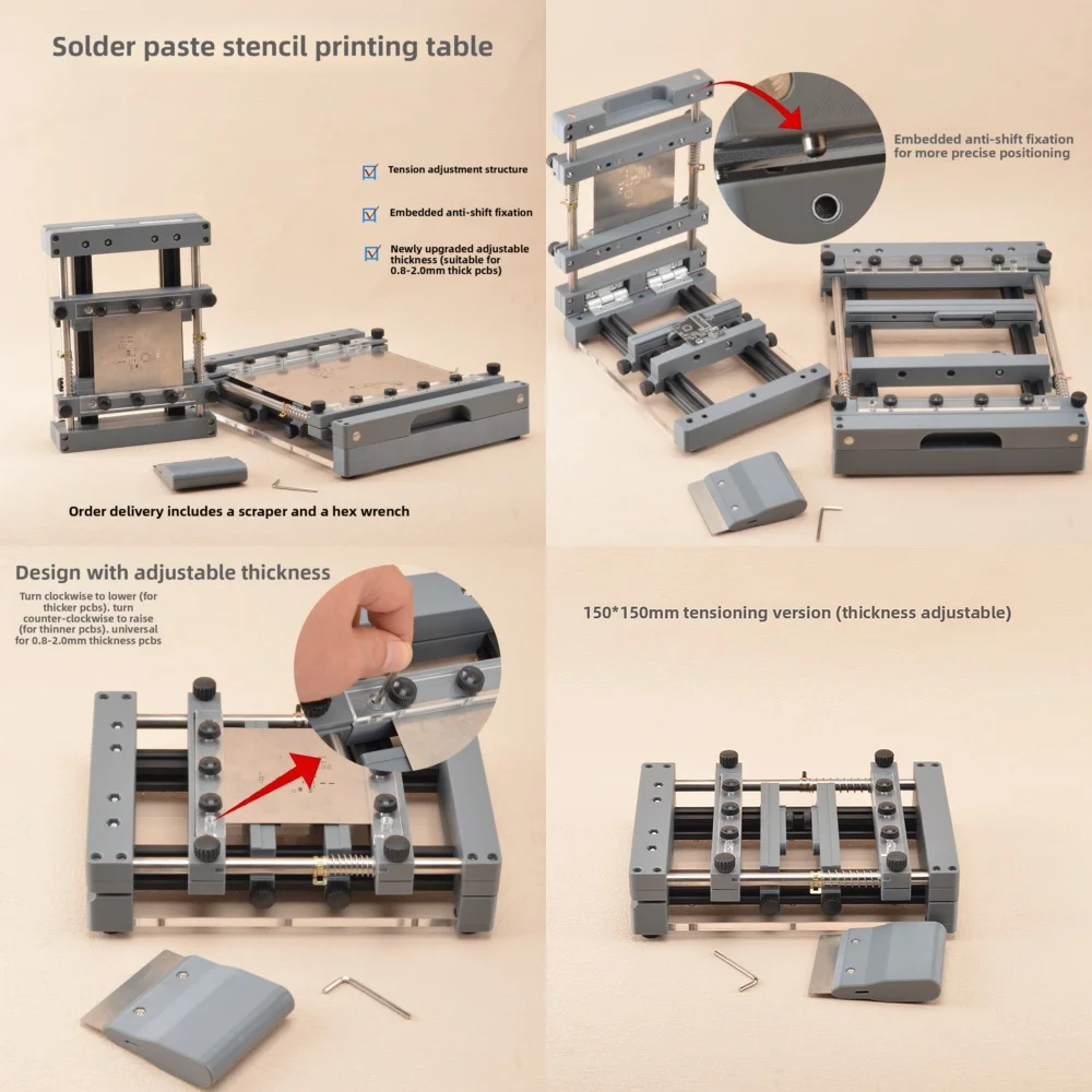 

Настольный мини-принтер для трафаретной печати паяльной пастой на печатных платах, ручной, стальной, для SMT-технологий, модель 2026