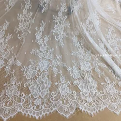 Wholesale Price Women Gowns Lace Off Whtie Design Wedding Dress Lace Fabric Eyelash French Lace 1.5x3 Meters/Piece