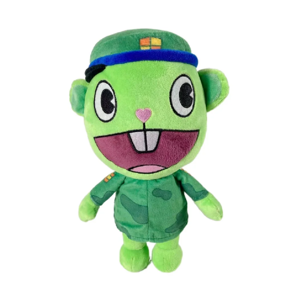 HTF-Jouets en peluche Happy Tree Friends pour enfants, Anime, Soldat Fliqpy, Poupées militaires Flipy Butter, Cadeau pour enfants, 28cm