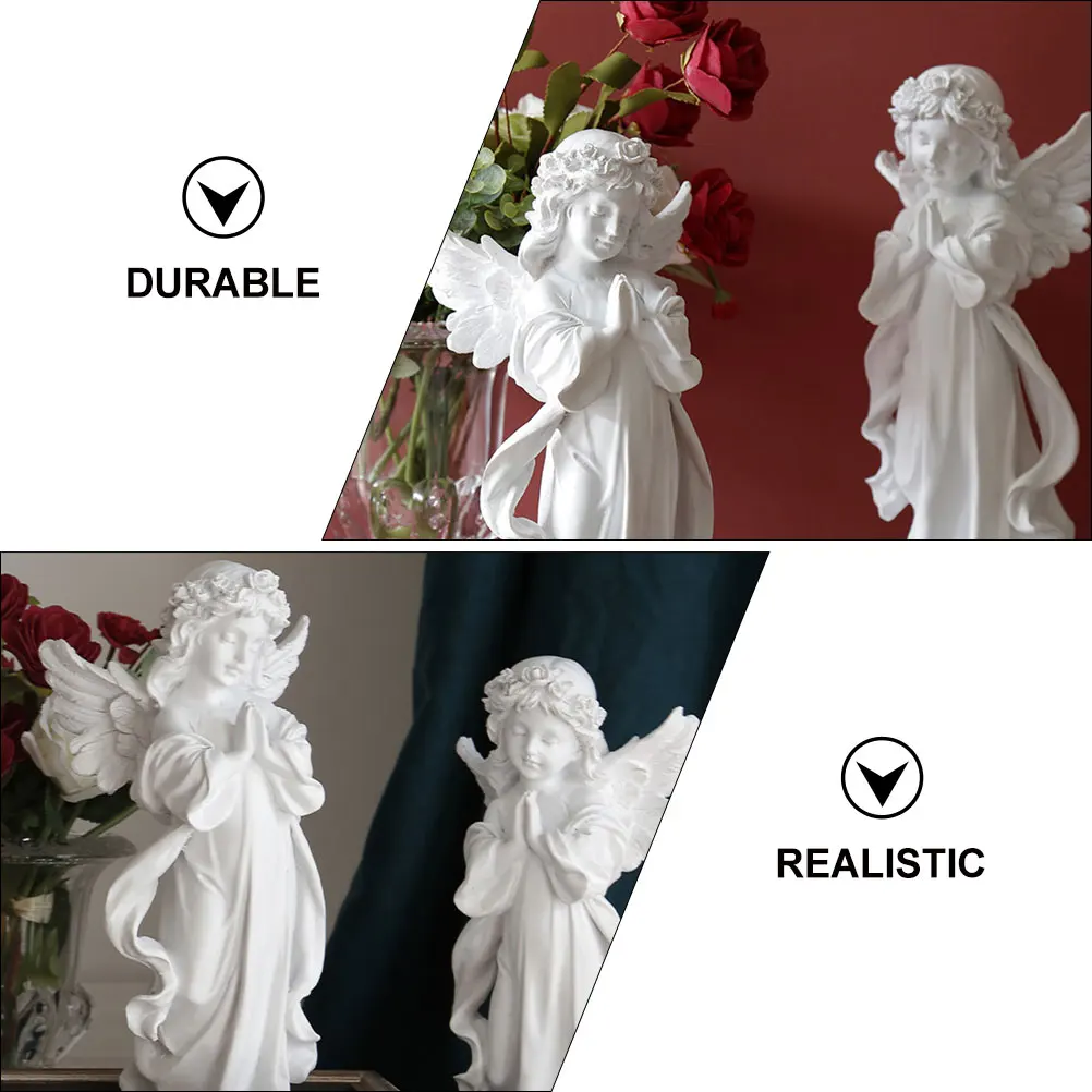 

1Pcs Charming Angel Character Decor Realistic Well-Made European Style Resin Ornament Garden Yard Decoration Angel Ornament
