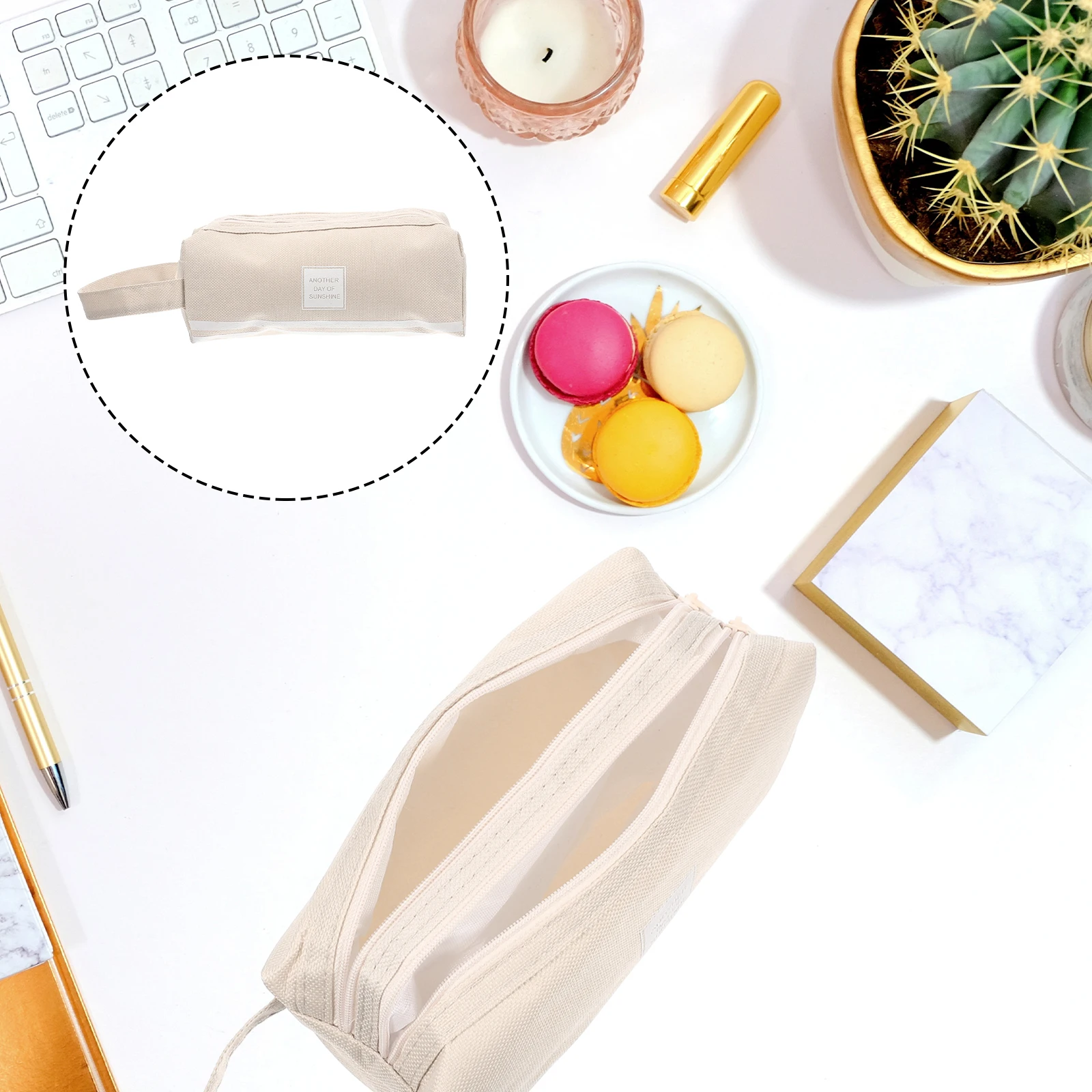 

Oxford Cloth Pencil Case Large Capacity Lightweight Portable Pen Storage Bag Zipper Pouch Stationery Holder Multi Function Daily