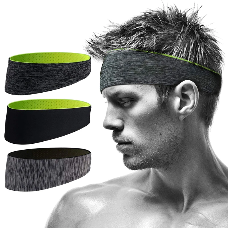 Sweatband For Men Women Elastic Sport Hairbands Head Band Yoga Headbands Headwear Headwrap Sports Hair Accessories Safety Band