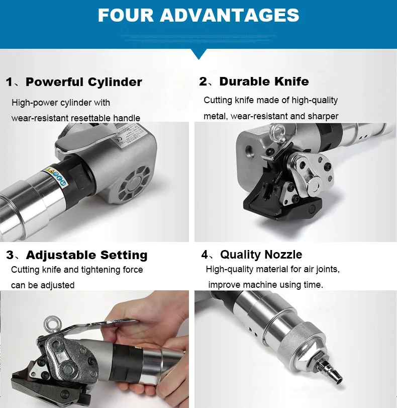 Handheld pneumatic split steel strapping tensioner steel strapping Sealer Tool Packing Machine