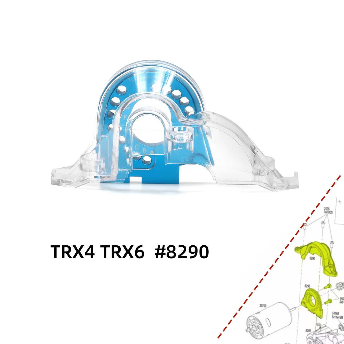 TRX4 TRX6 Uper Spur Gear Cover #8290 Motor Plate Mount For 1/10 RC Car Crawler TRX-4 TRX-6
