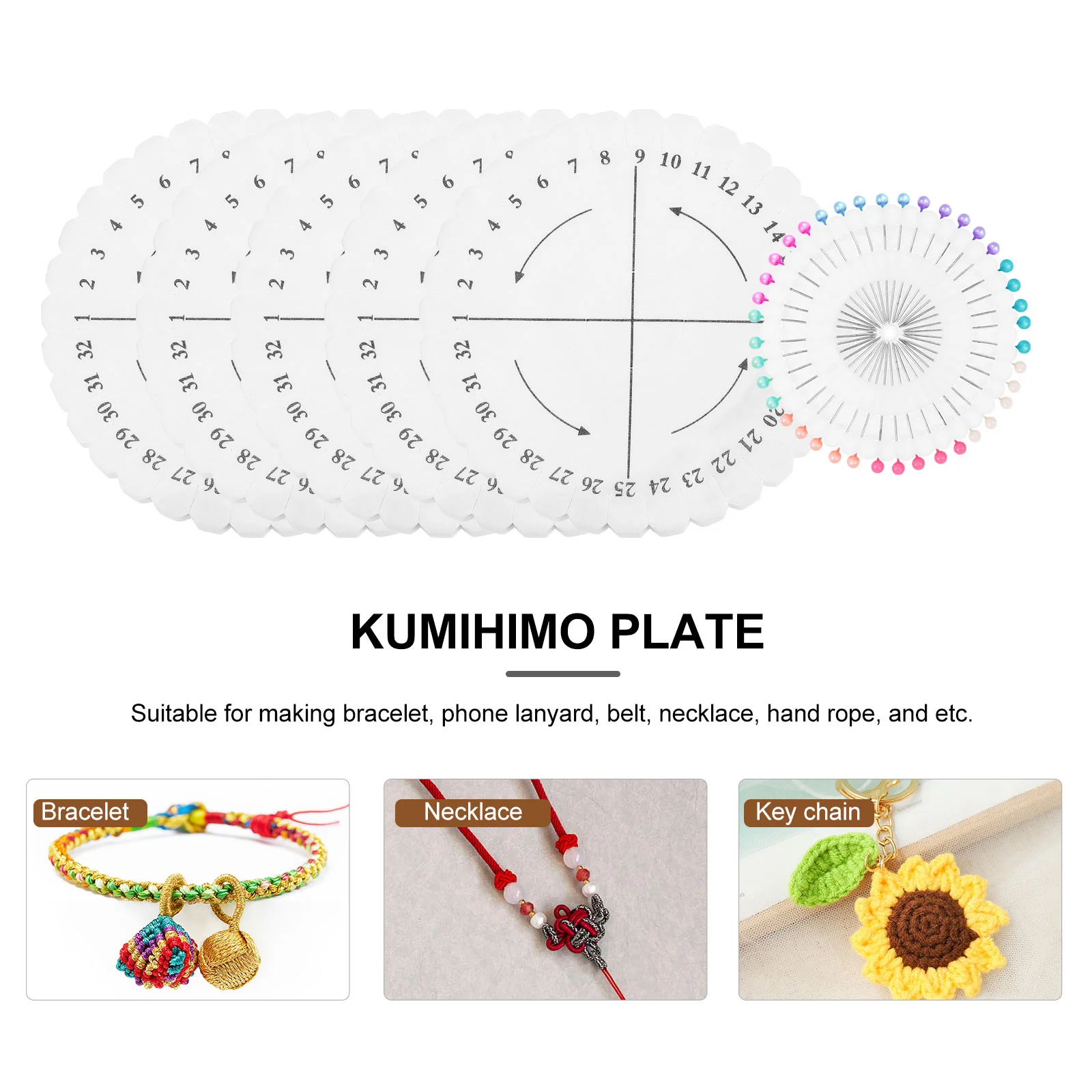 Woven Positioning Board Kumihimo Beading Plate Handmade Weaving Disk DIY Sewing Tools Braiding Jewelry