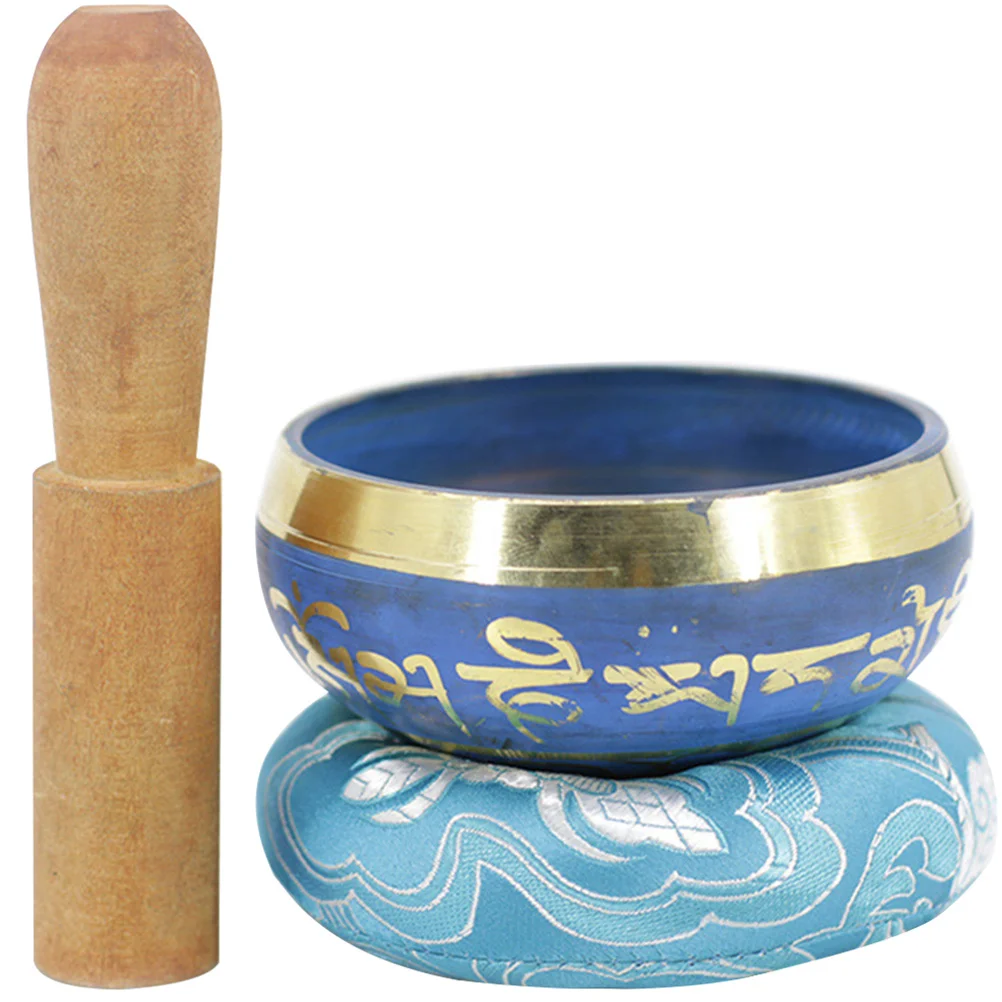 1 set 1 Set Singing Set Tibetan Singing Copper Meditation Bowl For Home Decor Zen Decorative Sound Bowl Kit Accessory