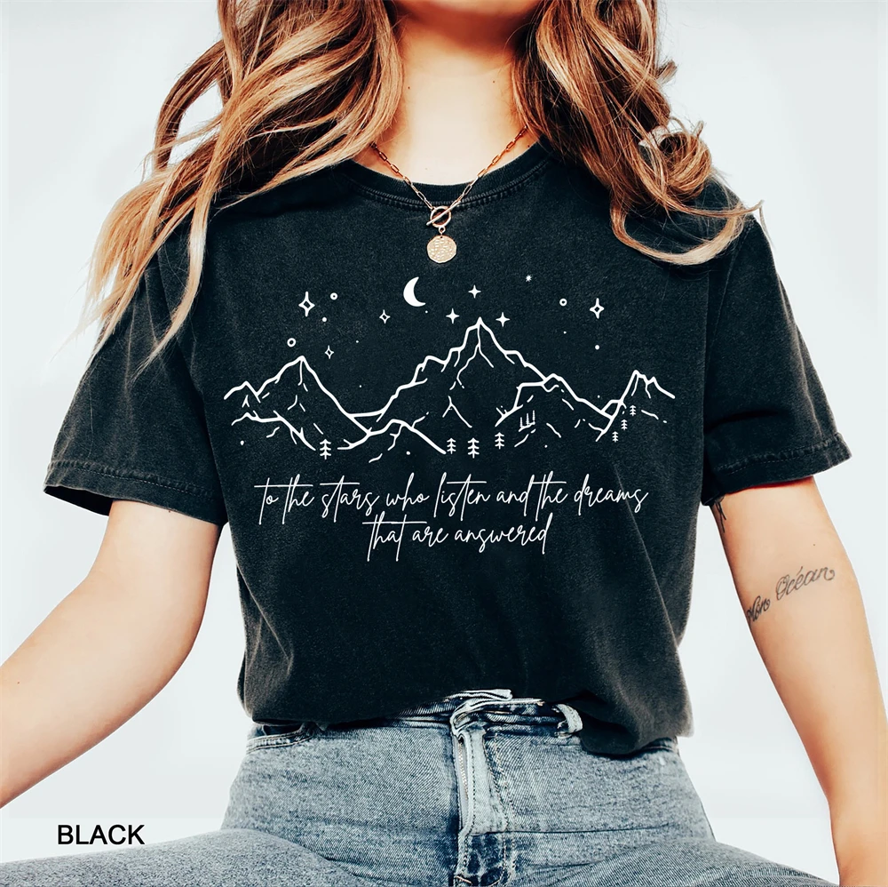 تي شيرت قطني ريترو إلى النجم الذي يستمع النساء ريترو الرابع الجناح تي شيرت مريح Bookish تي شيرت ملابس عصرية