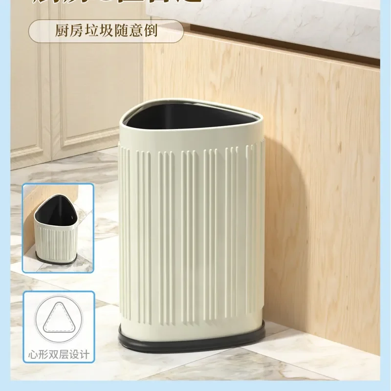 for Heart Shaped Stainless Steel Hexagonal Trash Can Hotel Double Bucket Without Lid Storage Box Spot Wholesale