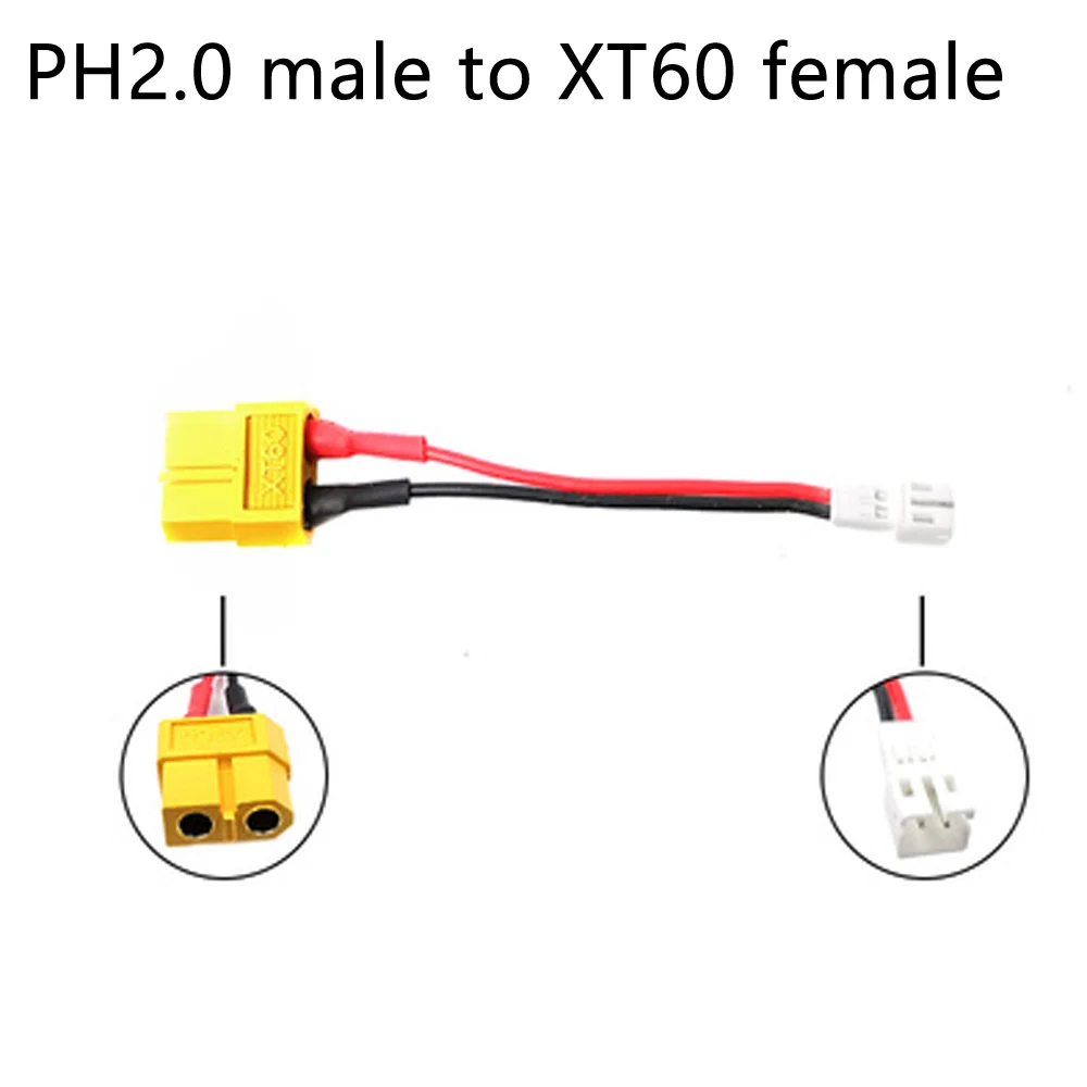 PH2.0 to XT60/XT30 plug Battery Charging Adapter Cable Cord Female Male Plug to PH2.0-M XT60-F XT30-F High Current Connector