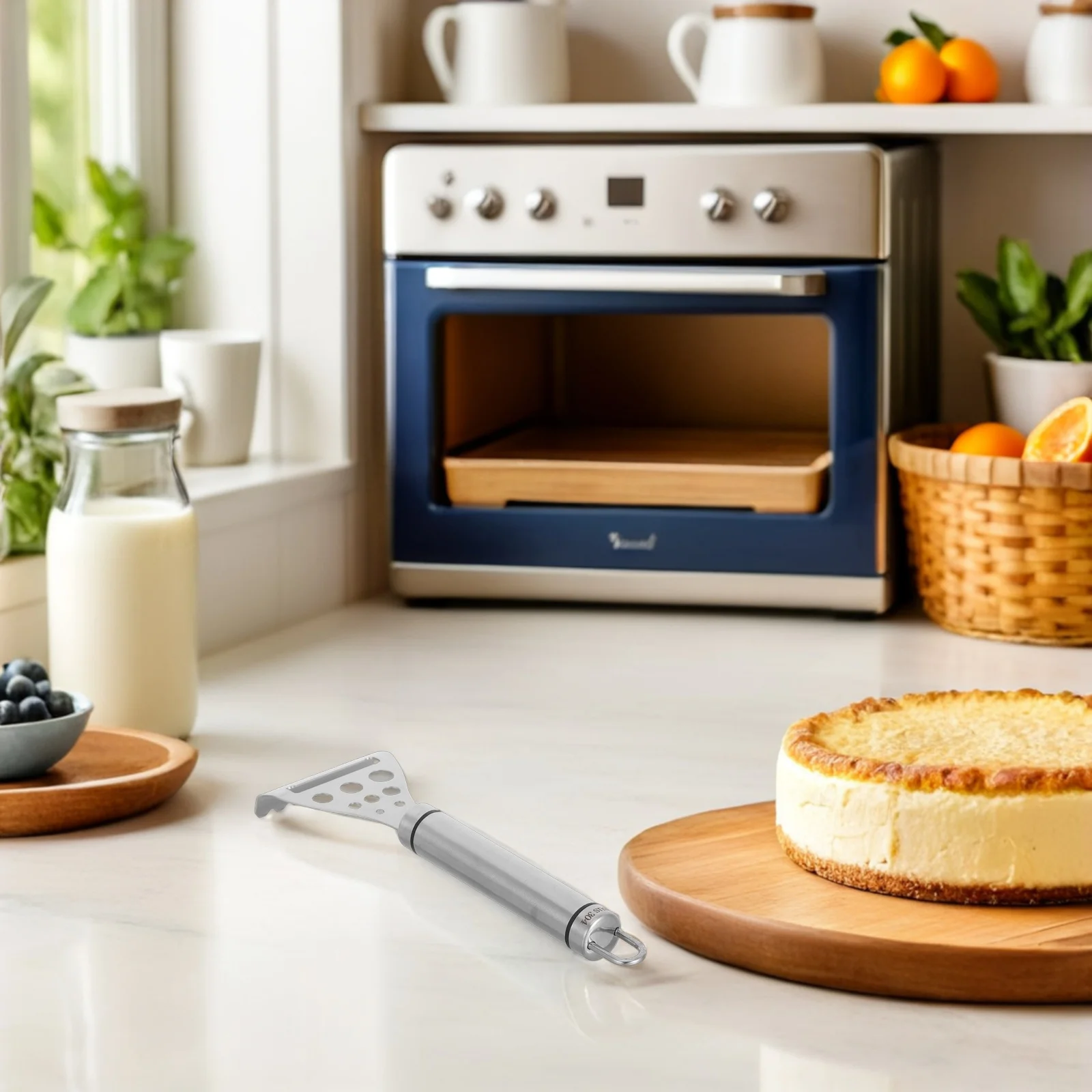 

Stainless Steel Cheese Slicer Ergonomic Handle Butter Cutter for Home Restaurant Cooking Baking Hangable Design Non-Slip Cheese