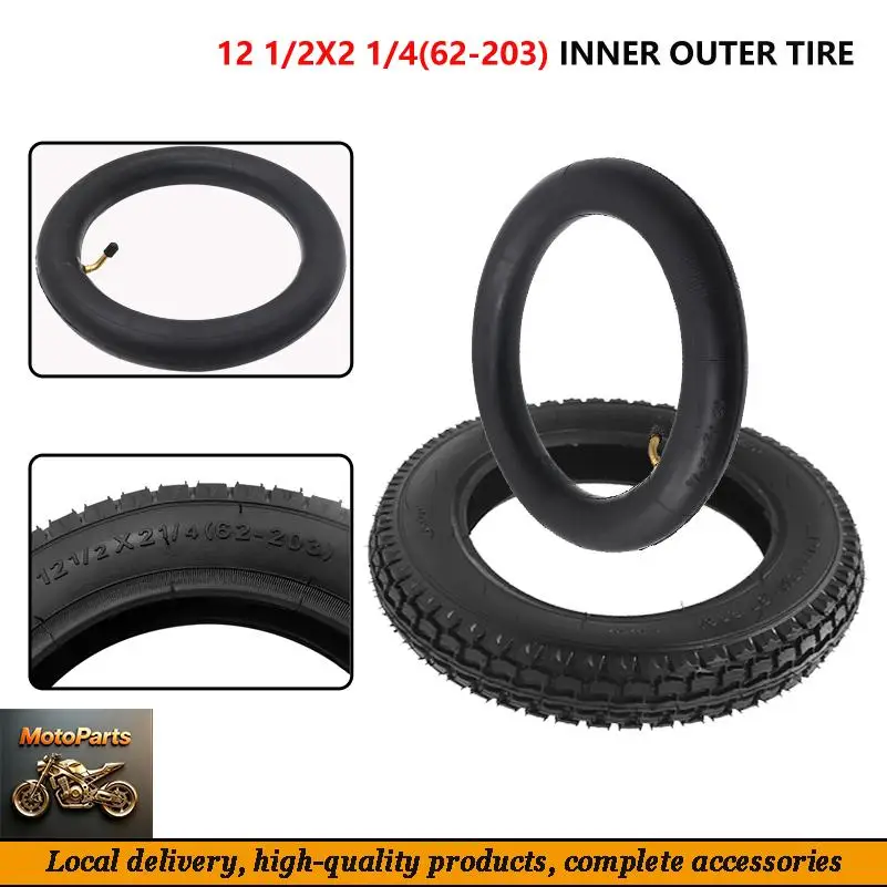 Wear Resistant and Easy to Install Bicycle Tire Parts with 12 inch 12 1/2x2 1/4 (62-203) Inner and Outer Tire Accessories