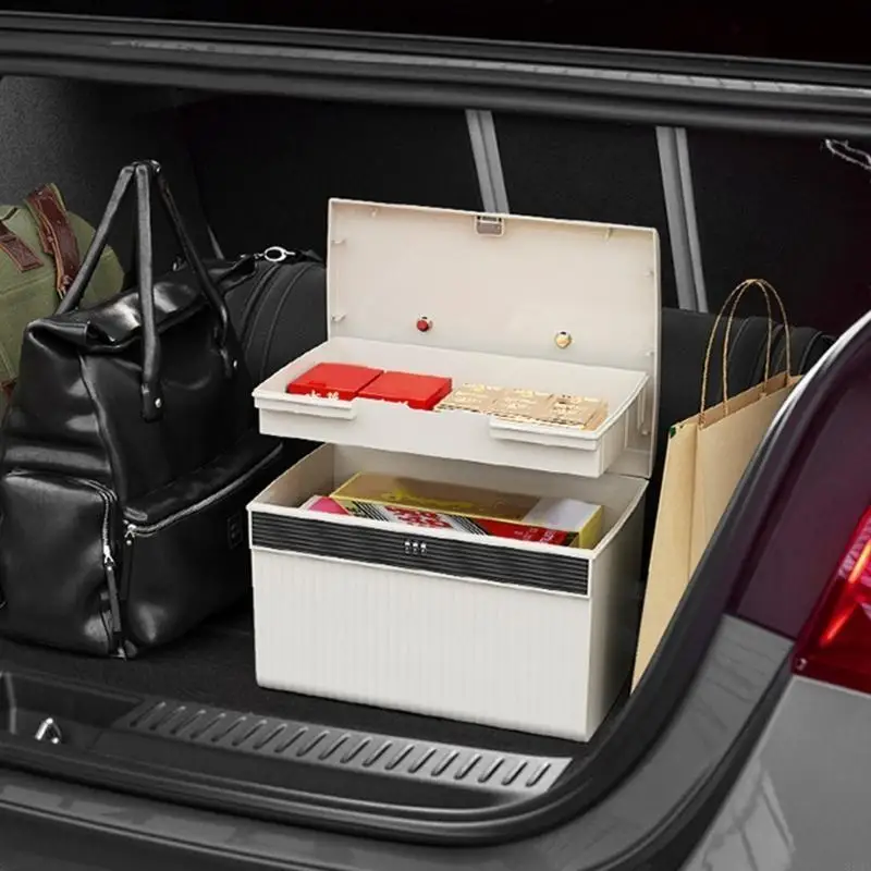 

896A Secure Safe Box with Combination Lock Jewelry and Valuables Organiser Protective Storage Case for Files Document