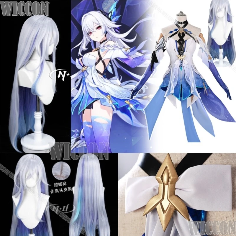 

Skirk Game Genshin Impact Косплей Костюм Фиолетовое Платье Лолита Костюм Сексуальная Девушка Женщины Фиолетовый Синий Парик Карнавальный Фестиваль Индивидуальные