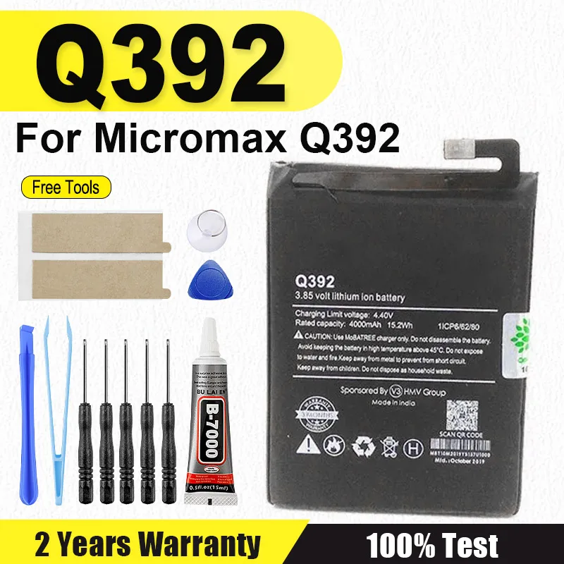 

4000mah New Battery For Micromax Q392 Mobile Phone + Tools