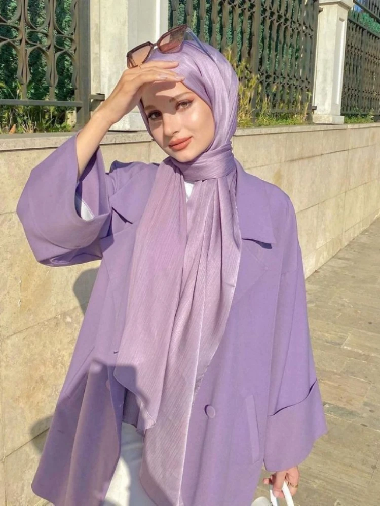 Pleated Satin Chiffon Hijab Silk Scarf for Women Scarves Luxury Bandana Headband Headscarf Shawl Chic Muslim Woman Turban Hijabs