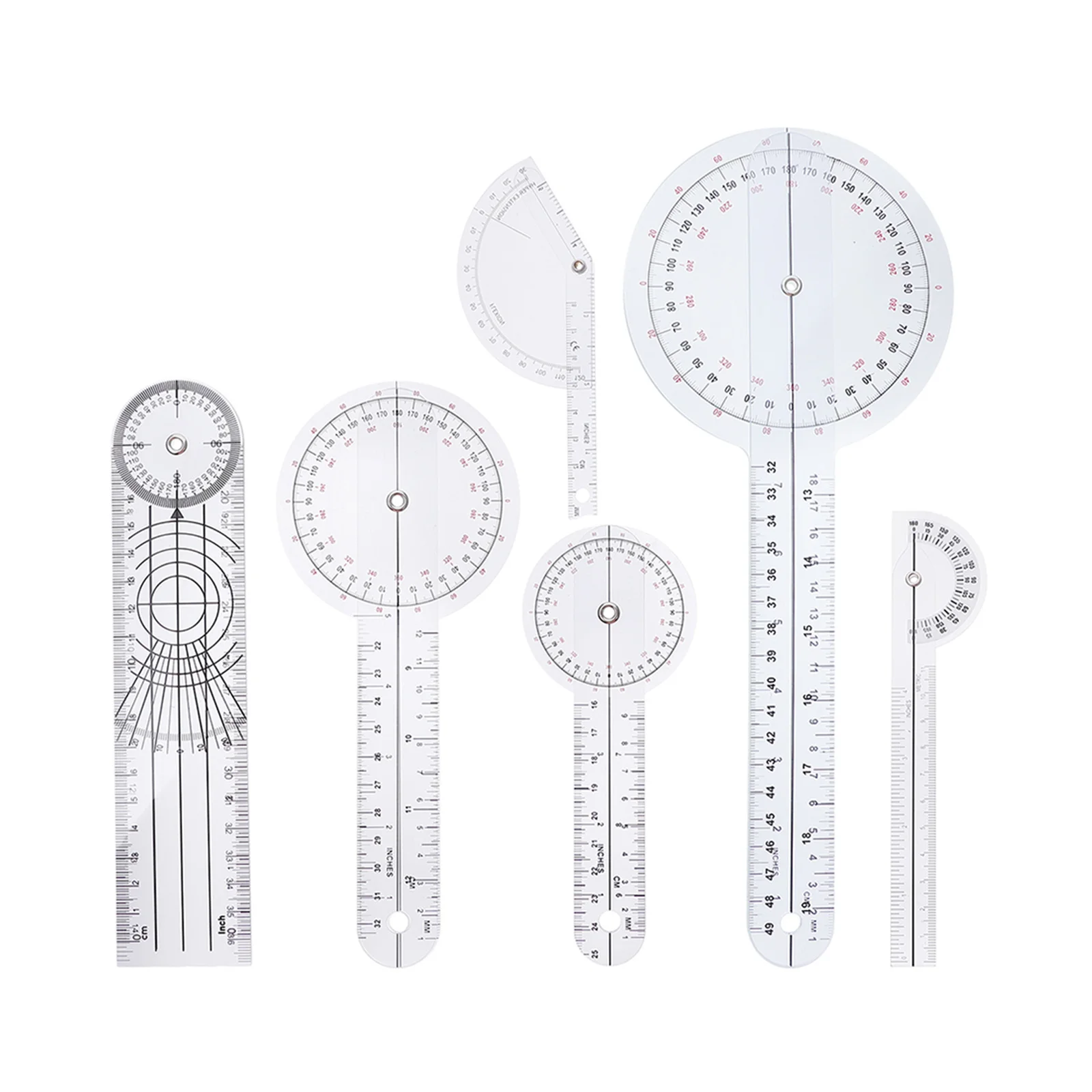 

6pcs Spinal Goniometer 360 Degree Medical Angle Ruler For Joint Motion Measurement Plastic Protractor Precision Tool Instrument