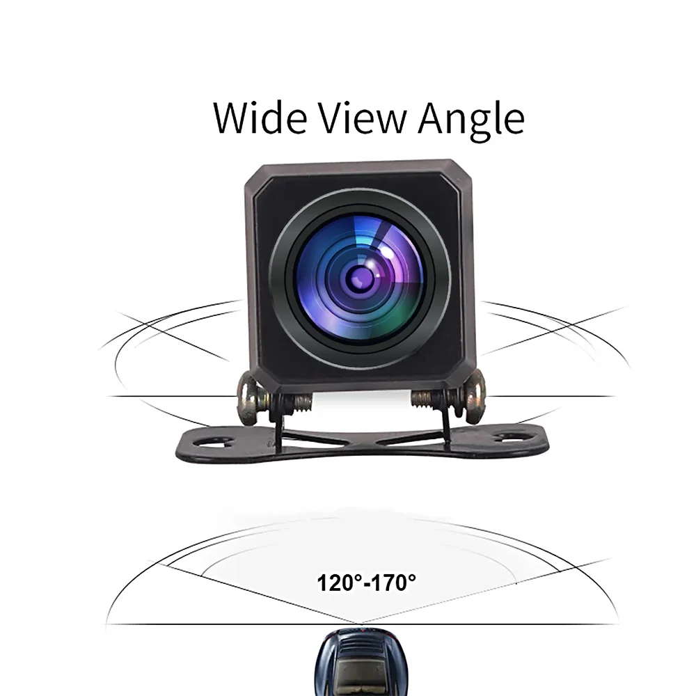 KQQ 1080P AHD Rear Camera 4 Pin 2.5mm Jack Reverse Image Cam Only for Carplay Car Radio Support CVBS CVI TVI Format