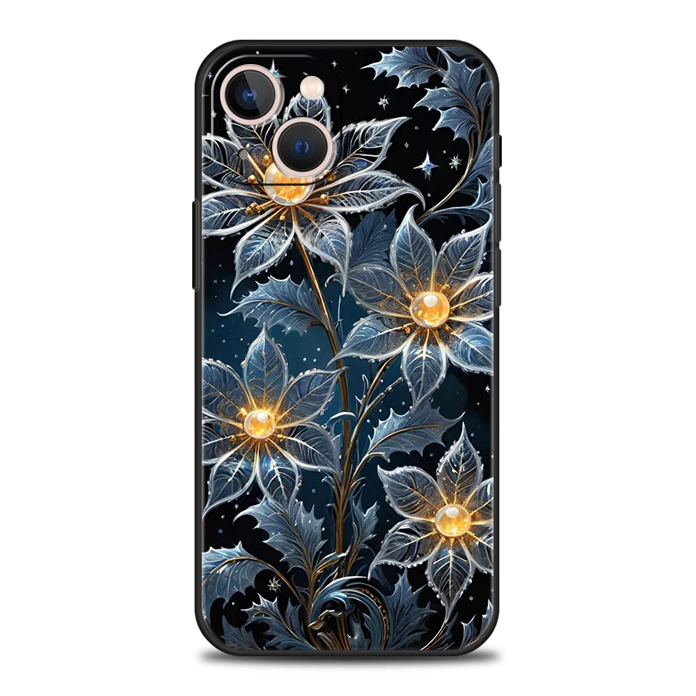 Flower Phone Case for iPhone 16 15 14 13 12 Pro Max 11 Pro Max 7 8 Plus XS XR Shockproof Silicone Soft Shell Fundas Capas Bags – Detail 8