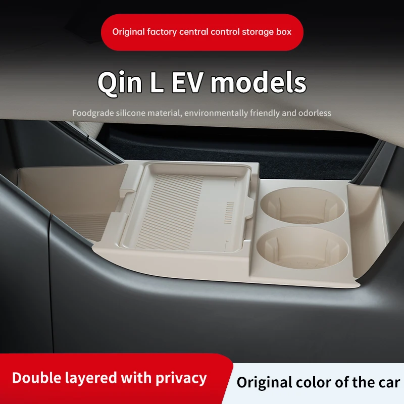 

2025 For BYD Qin L EV Silicone Center Console Below Storage Box Central Control Organizer Mat Car Interior Accessories
