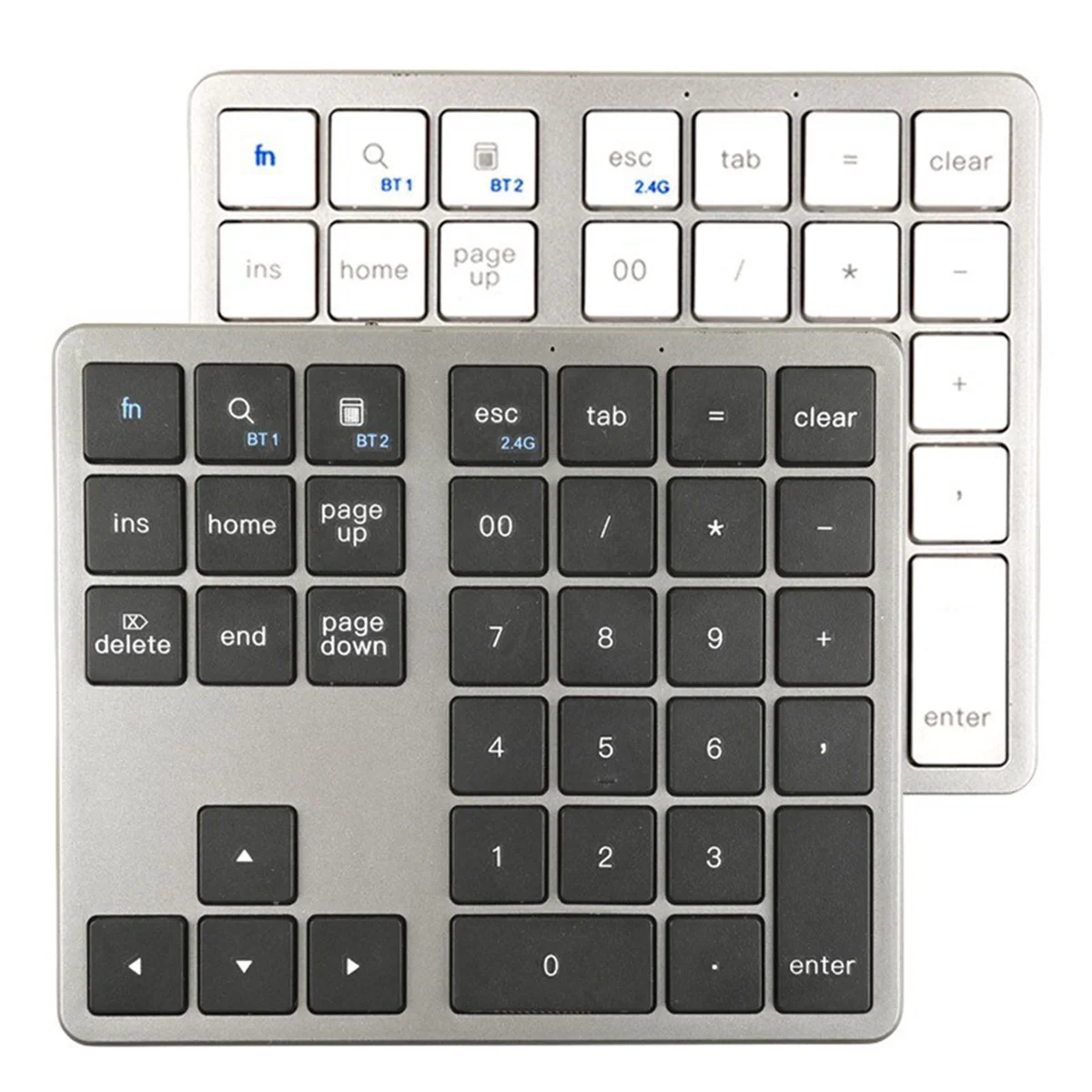 2.4G Bluetooth Number Pad Ultra-Thin Wireless Numpad USB Rechargeable Numeric Keypad for IOS Android Window White