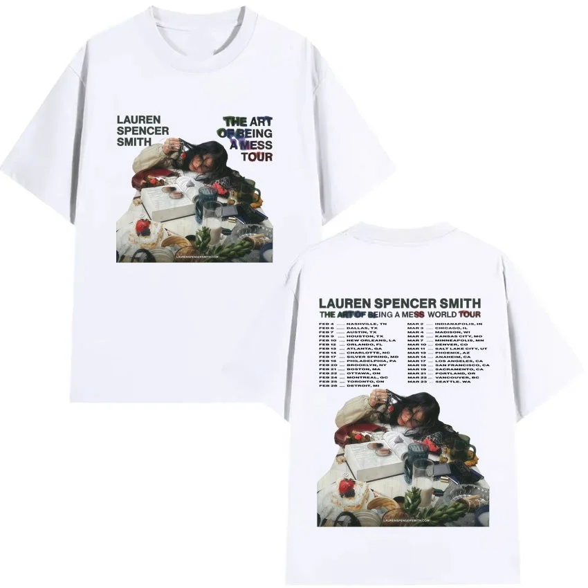 فن كونه فوضى Harajuku 2025 تي شيرت لورين سبنسر سميث نمط الشارع ارتداء تي شيرت القطن موضة تي شيرت الصيف
