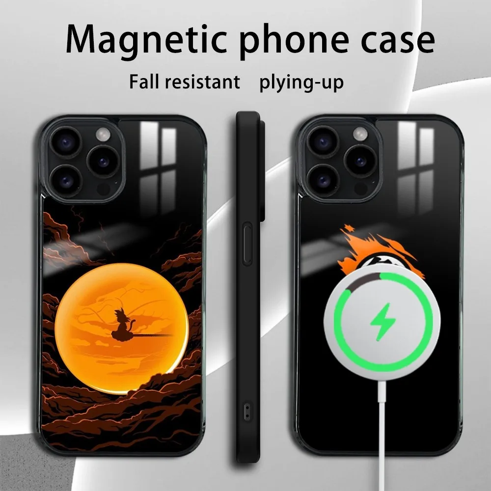 Japan Goku D-DraGOn & ball Phone Case For iPhone 16 15 14 13 12 11 Pro Max Plus Mini Mirror Wireless magnetic case