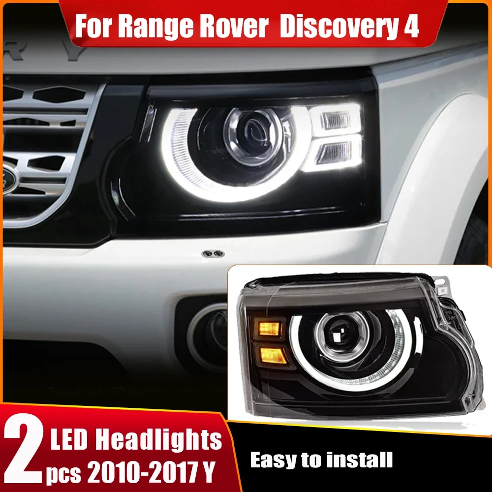 

2 шт. автомобильные фары для Land Rover Discovery 4 светодиодные фары 2010 2011-2017 LR4 фары Drl линзы проектора автомобильные аксессуары