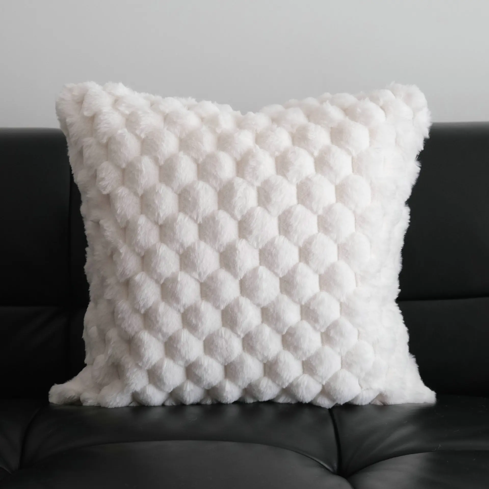 

Plush Cushion 45x45cm Cover Pillow Covers Super Soft Milk White Pillowcase Sofa Living Room Decorative Pillowcase Nordic Home