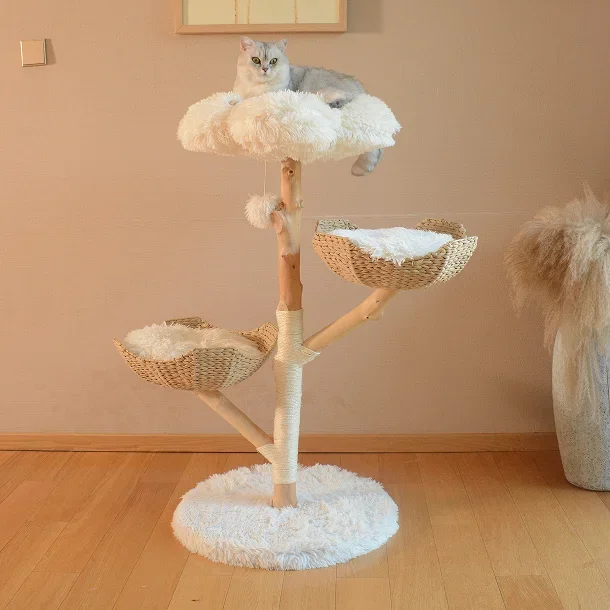 High Quality Modern Cat Tree Tower Large Cats Condo Tree Play Furniture Scratcher Cat Climbing Frame Tree With Balls