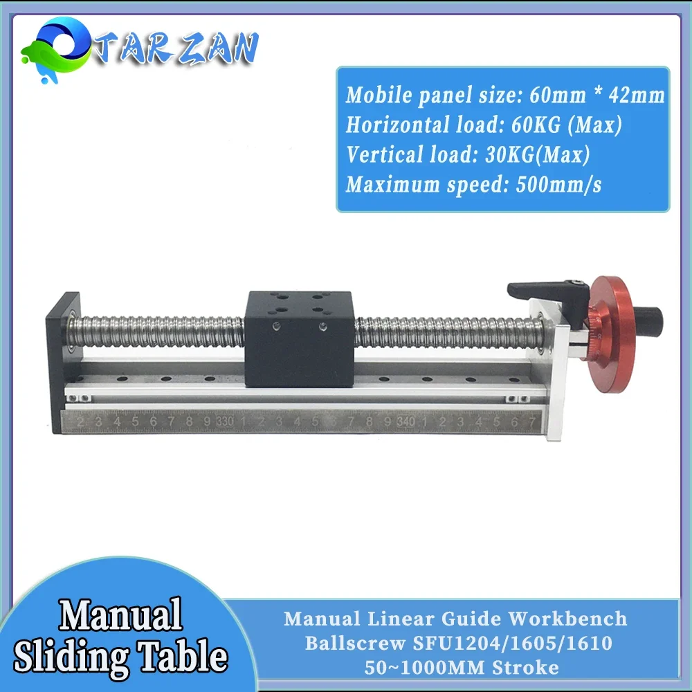 

Manual Linear Rail Guide Effective Stroke 50~1000MM C7 Ballscrew SFU1204/1605/1610 MGW12C Handwheel Sliding Table XYZ Axis CNC