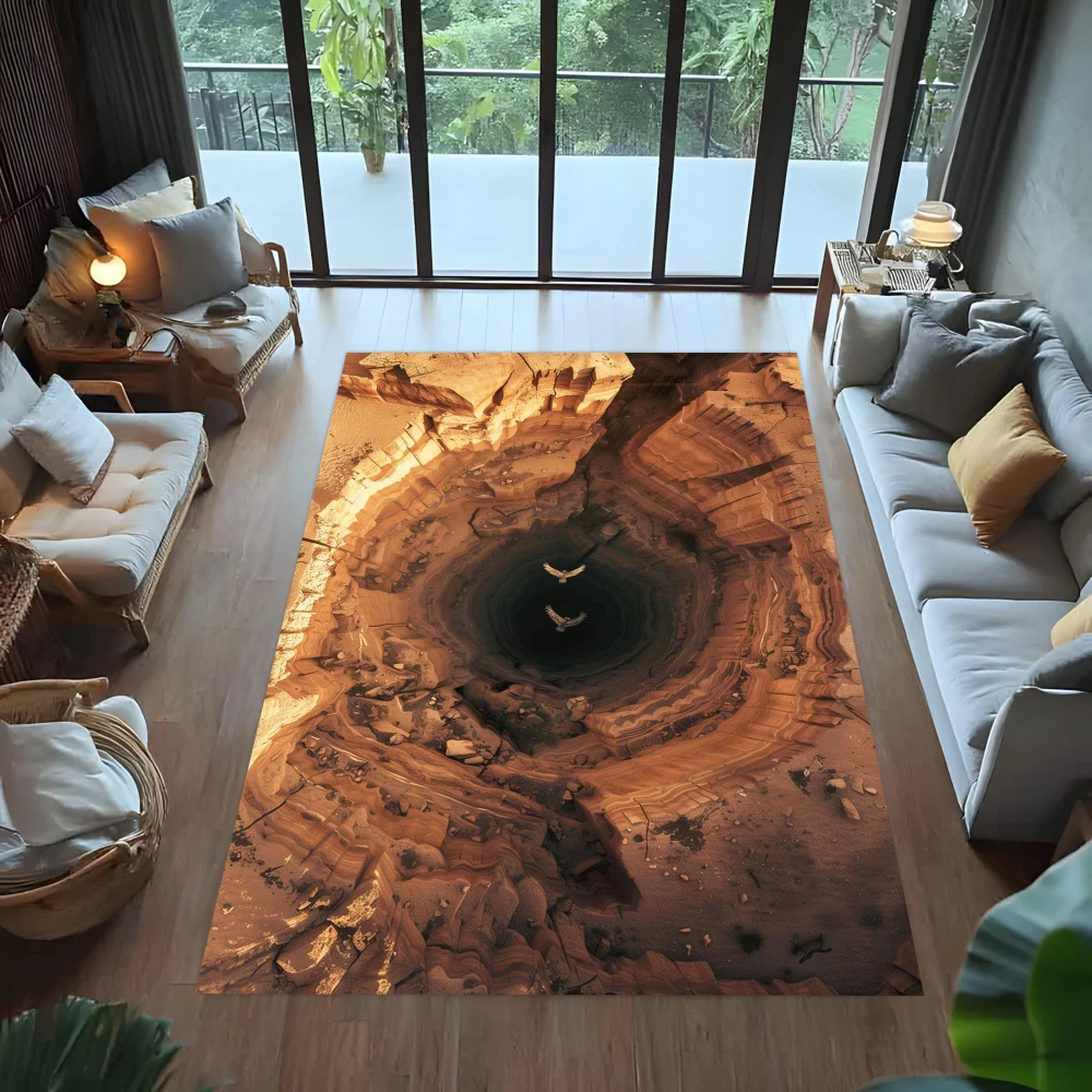 Desert Canyon Eagle 3D Landscape graphics carpet,living room leisure zone,bedside space,game corner Welcome rug,Non Slip Rug