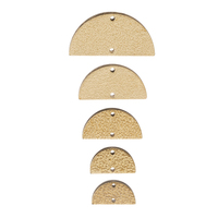 20Pcs Brass Half Round Charms Connector Hammered Textured Linkings for DIY Necklace Bracelet Earrings Jewelry Making Accessories