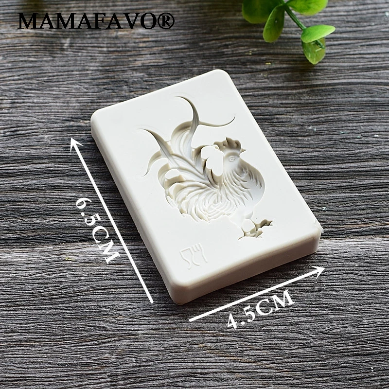 Cock Silicone Mold Chicken Fondant Molds Wax Resin Clay Candy Chocolate Gumpaste Mould Sugarcraft Cake Decorating M582