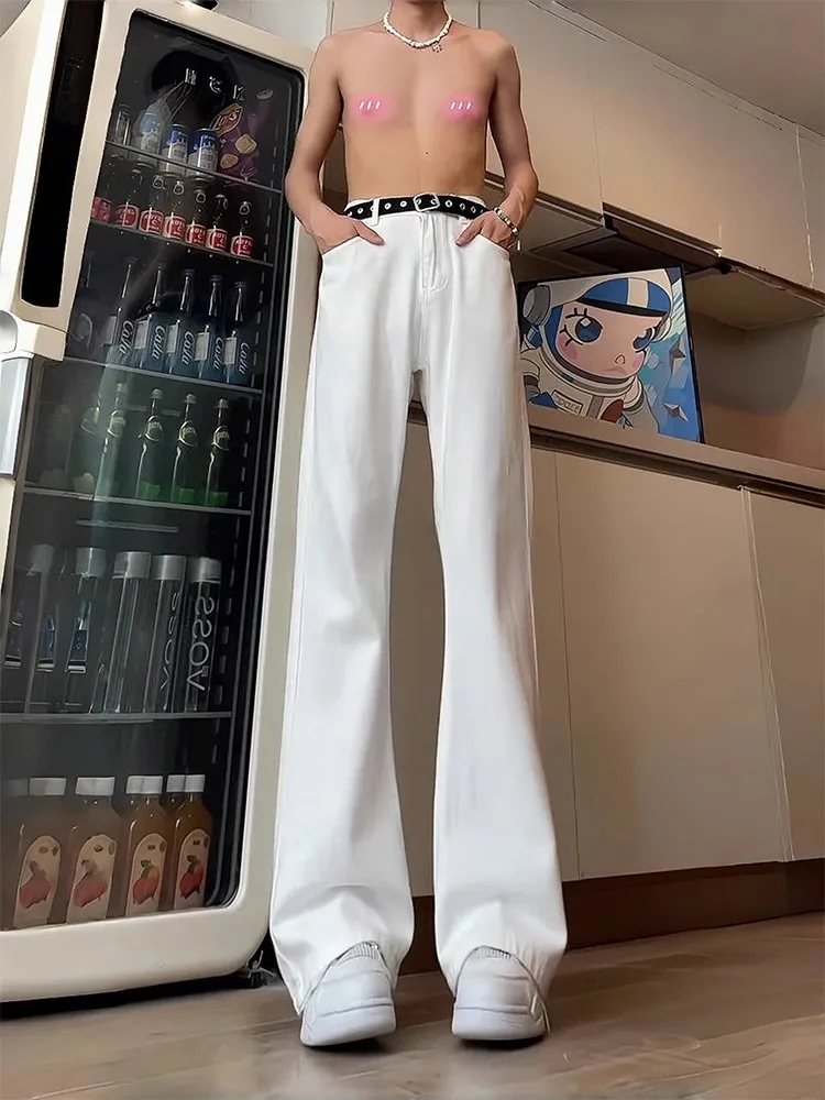 

Мужские джинсы Cleanfit белые, удлиненные, с плиссировкой, в американском стиле High Street, прямые, для высоких, молодежные, модные