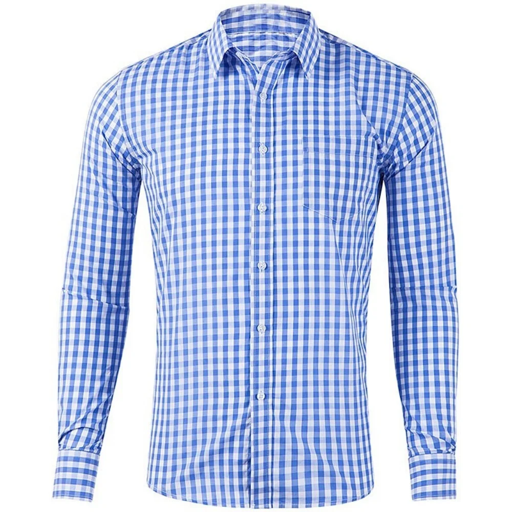 

Men's Long Sleeve Shirt Casual Plaid Color Summer Grid 3D Printed Lapel Shirt Tops New Fashion Street Business Men's Clothing