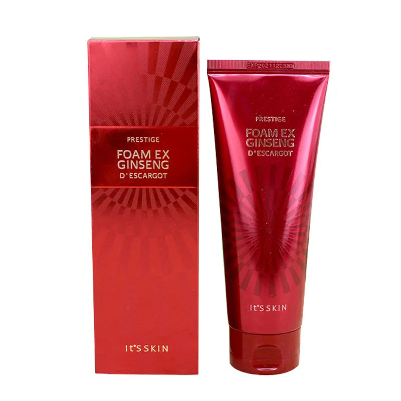 It's Skin PRESTIGE Foam Ginseng D'escargot 150ml Facial Cleanser Anti Aging Mild Exfoliating Gel Deep Pore Cleansing