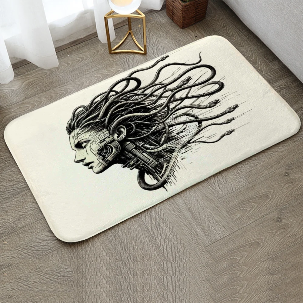 Medusa Carpet in the Bedroom Mats Kitchen Rugs Modern Home Decoration Accessories Bathroom Floor Mat Room Doormat Outdoor Custom