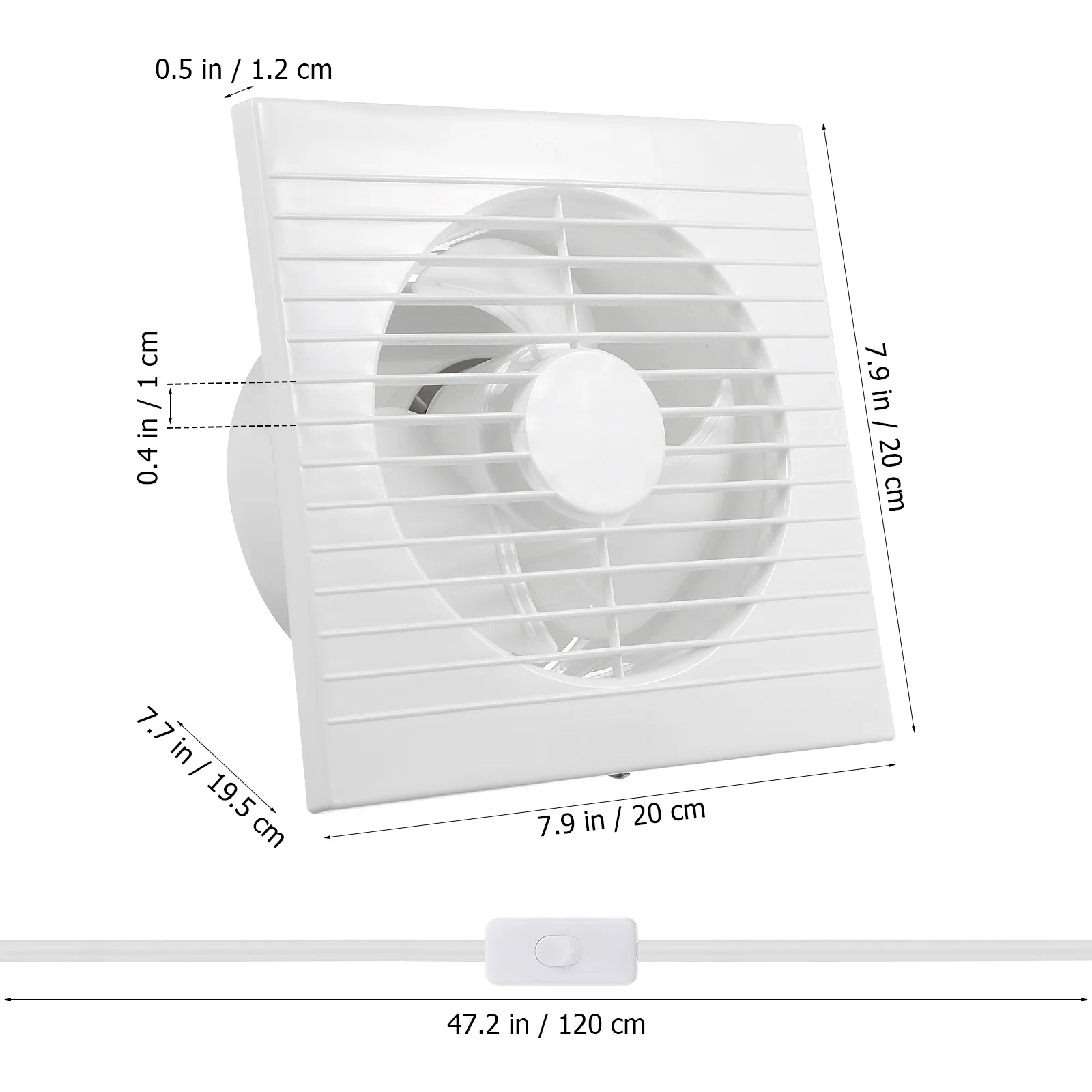 MINI เครื่องเป่าลมพัดลมดูดอากาศ 4 นิ้ว 12 เมตร 110 V ปลั๊ก Attic ห้องครัวผ่าน Wall Air Vent โรงรถห้องน้ําสํานักงาน