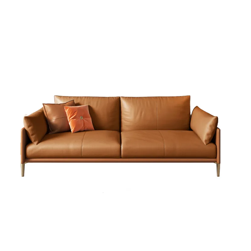 

Modern, light luxury, leather, sofa, living room, modern, Italian, minimalist, straight row