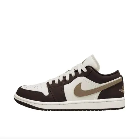 Jordan Air Jordan 1 Women's Skateboarding Shoes, Retro, Fashionable, Minimalist, Durable Sneakers, White/Brown