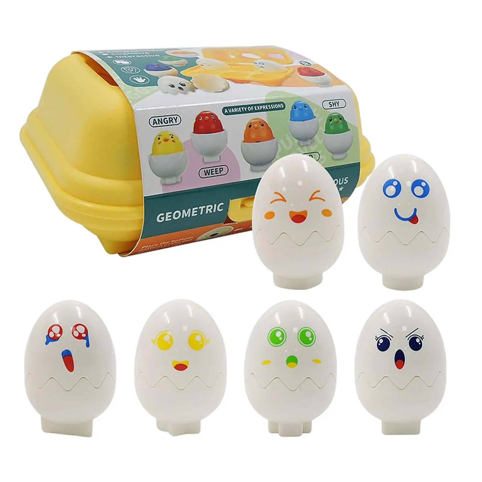 6 pçs montessori cor correspondência ovos brinquedo classificação com caixa de armazenamento de ovo brinquedos educativos precoces aprendizagem brinquedos para presentes