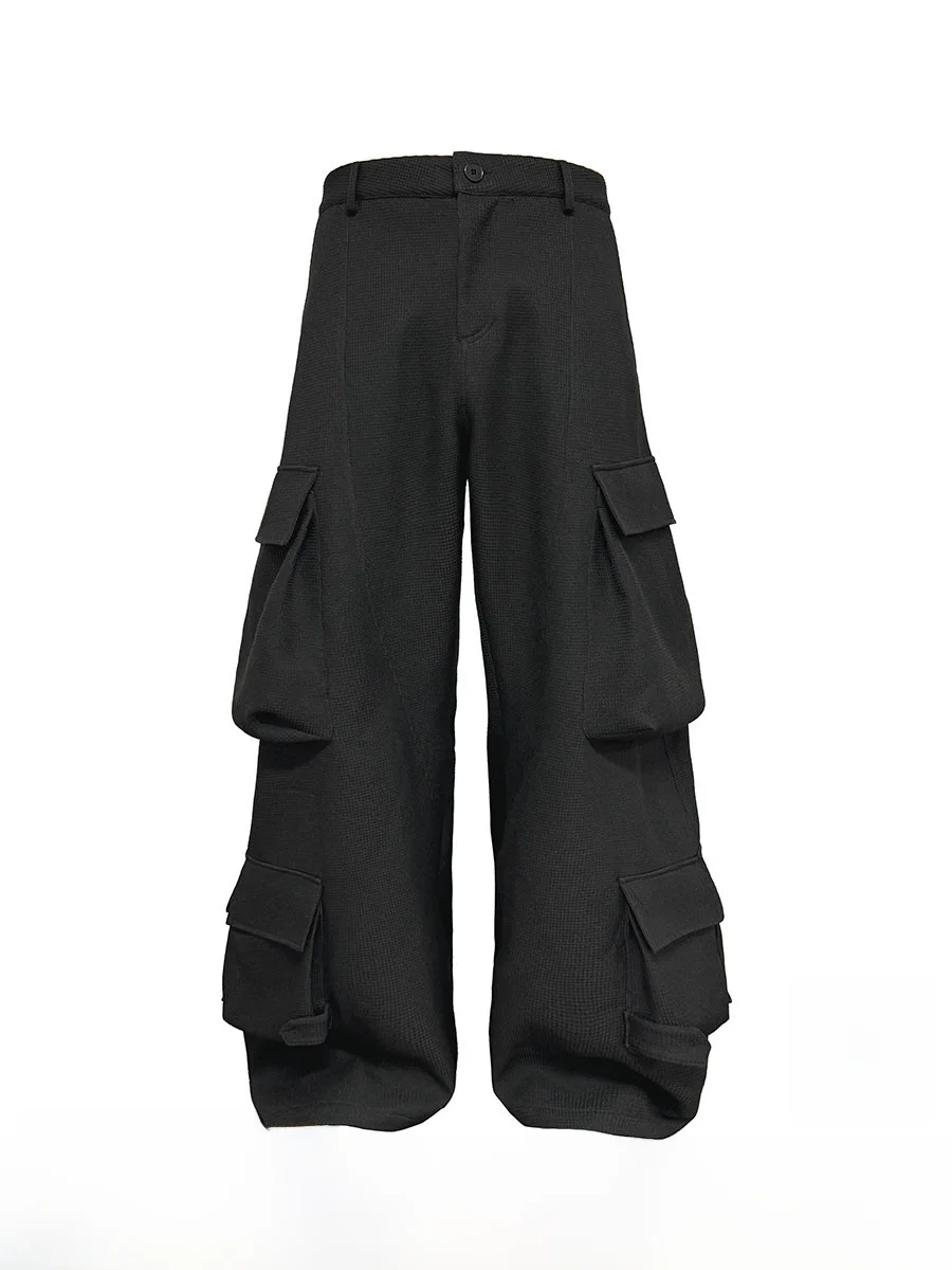 JCAESAR Pocket Cargo Pants Multi-Pocket New Workwear Long Trousers Knife Blade Structure Silhouette Knot Texture Casual Pants