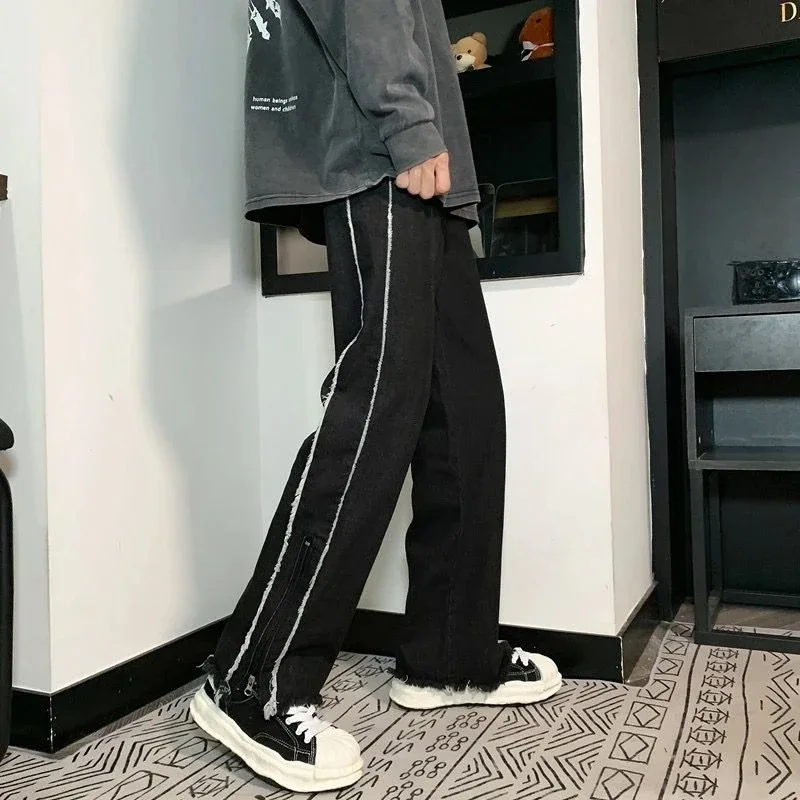 

Wide Leg Jeans for Men Regular Cotton Cheap Casual Autumn Clothing Trousers Denim Grunge Y2k Kpop Classic Soft Man Cowboy Pants